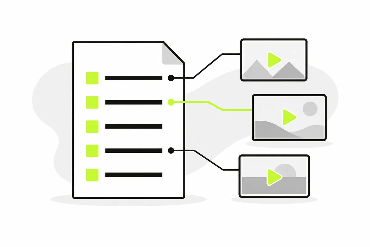Conceptual illustration of an M3U player reading ordered playlist entries and selecting a media source.